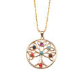 Pendentif de Chakra arbre Charm en acier inoxydable pour Noël